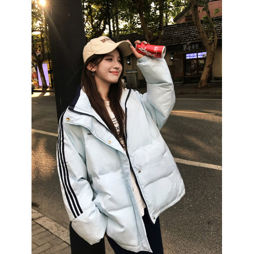 情侶三條杠立領棉服男女冬季寬松大碼加厚學院風學生棉衣棉襖外套 情侶三條杠立領棉服男女冬季寬松大碼加厚學院風學生棉衣棉襖外套