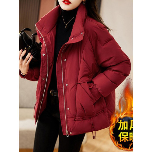 今年流行爆款紅色羽絨棉服女款2025新款冬季加厚設計感棉衣外套女 今年流行爆款紅色羽絨棉服女款2025新款冬季加厚設計感棉衣外套女