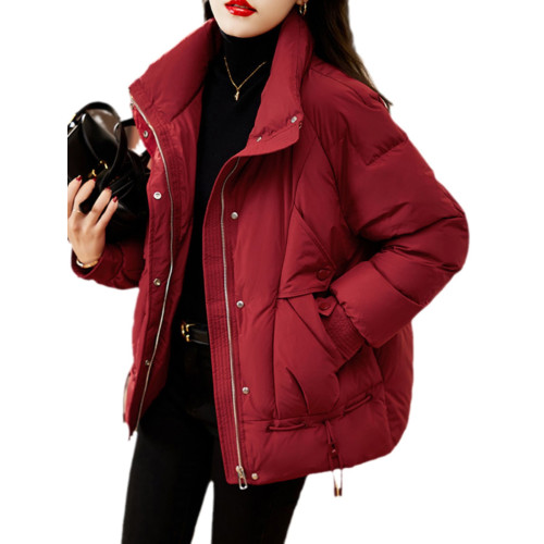 今年流行爆款紅色羽絨棉服女款2025新款冬季加厚設計感棉衣外套女 今年流行爆款紅色羽絨棉服女款2025新款冬季加厚設計感棉衣外套女