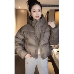 高級感連帽粉色羽絨棉服女冬季加厚保暖麵包服小個子短款棉衣外套