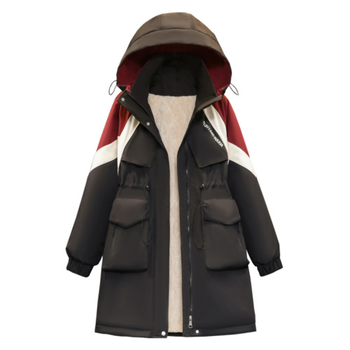 胖MM大碼羊羔毛棉衣服春秋季加絨加厚派克服女200斤洋氣風衣外套 胖MM大碼羊羔毛棉衣服春秋季加絨加厚派克服女200斤洋氣風衣外套