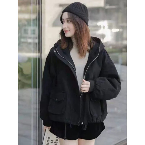 連帽加絨工裝短款棉服女冬季2025新寬松加厚小個子派克服休閒百搭 連帽加絨工裝短款棉服女冬季2025新寬松加厚小個子派克服休閒百搭