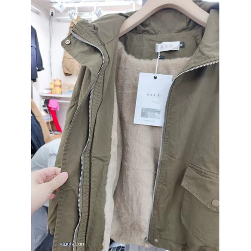 連帽加絨工裝短款棉服女冬季2025新寬松加厚小個子派克服休閒百搭 連帽加絨工裝短款棉服女冬季2025新寬松加厚小個子派克服休閒百搭