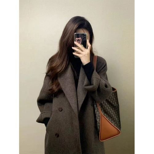 雙面呢大衣女小個子2025秋冬新款高級感羽絨內膽中長款呢子外套 雙面呢大衣女小個子2025秋冬新款高級感羽絨內膽中長款呢子外套