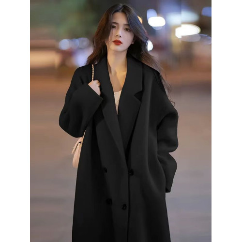 雙面呢大衣女小個子2025秋冬新款高級感羽絨內膽中長款呢子外套 雙面呢大衣女小個子2025秋冬新款高級感羽絨內膽中長款呢子外套