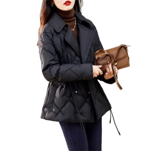 西裝領輕薄羽絨棉服女短款2025年冬季新款小個子收腰修身顯瘦外套 西裝領輕薄羽絨棉服女短款2025年冬季新款小個子收腰修身顯瘦外套