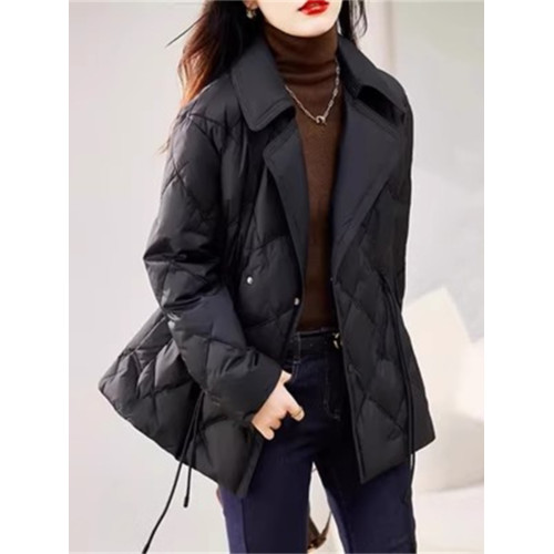 西裝領輕薄羽絨棉服女短款2025年冬季新款小個子收腰修身顯瘦外套 西裝領輕薄羽絨棉服女短款2025年冬季新款小個子收腰修身顯瘦外套