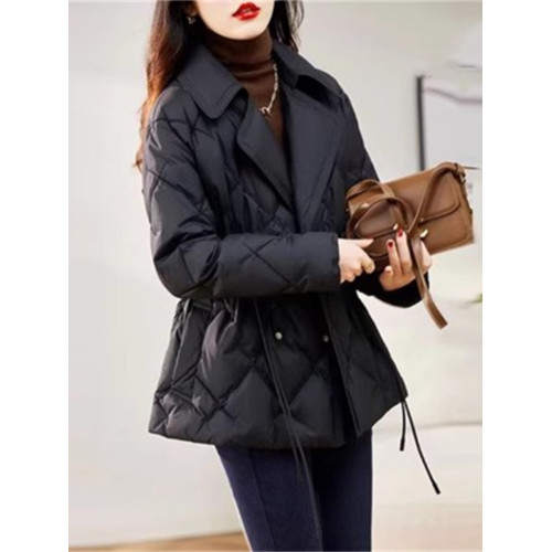 西裝領輕薄羽絨棉服女短款2025年冬季新款小個子收腰修身顯瘦外套 西裝領輕薄羽絨棉服女短款2025年冬季新款小個子收腰修身顯瘦外套