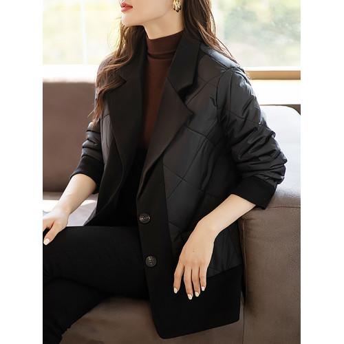 羽絨棉衣女士秋冬季2025年新款假兩件小個子時尚洋氣西裝棉服外套 羽絨棉衣女士秋冬季2025年新款假兩件小個子時尚洋氣西裝棉服外套