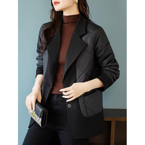 羽絨棉衣女士秋冬季2025年新款假兩件小個子時尚洋氣西裝棉服外套 羽絨棉衣女士秋冬季2025年新款假兩件小個子時尚洋氣西裝棉服外套