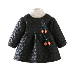 女1童公主裙秋冬2024新款兒2童網紅女寶寶加絨加厚冬裝棉服連衣裙