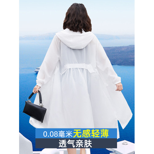 防曬衣風衣外套女夏季中長款2025新款海邊旅遊薄款透氣防曬服罩衫 防曬衣風衣外套女夏季中長款2025新款海邊旅遊薄款透氣防曬服罩衫