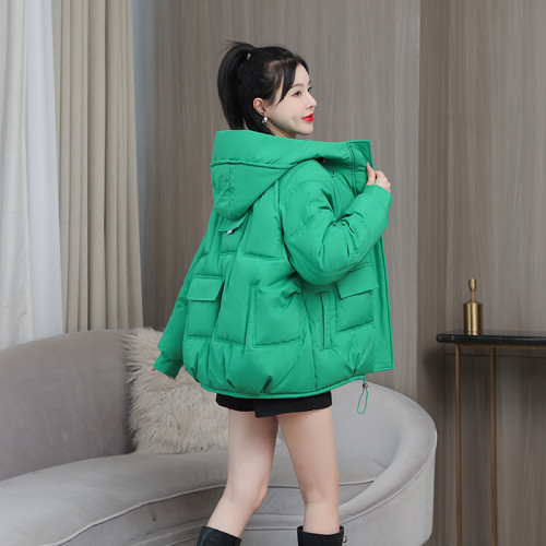 2024年反季冬裝羽絨棉服女短款小個子學生連帽棉衣外套韓版寬松潮 2024年反季冬裝羽絨棉服女短款小個子學生連帽棉衣外套韓版寬松潮