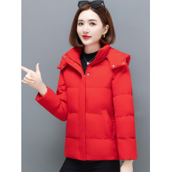 羽絨棉衣女短款冬裝2025新款中年媽媽加厚棉服連帽可拆卸女式棉襖