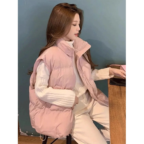 羽絨服馬甲女款2025秋冬新款韓版寬松棉坎肩立領純色棉服背心外套 羽絨服馬甲女款2025秋冬新款韓版寬松棉坎肩立領純色棉服背心外套