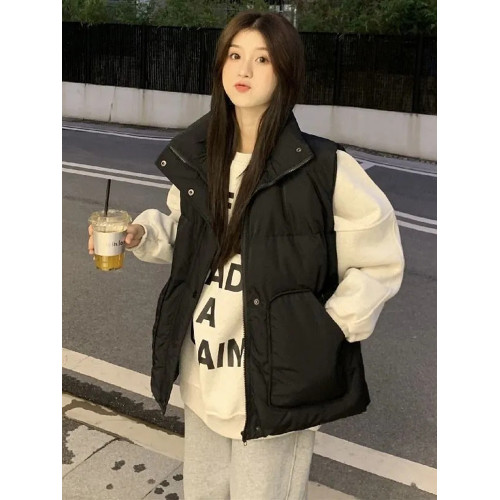 羽絨服馬甲女款2025秋冬新款韓版寬松棉坎肩立領純色棉服背心外套 羽絨服馬甲女款2025秋冬新款韓版寬松棉坎肩立領純色棉服背心外套