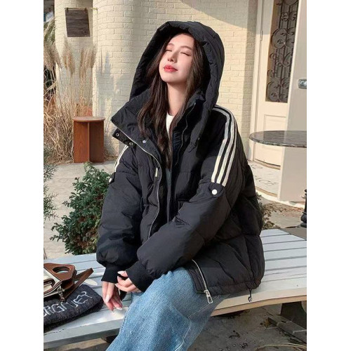 羽絨服女短款2025新款冬季寬松小個子連帽加厚麵包服棉衣棉襖外套