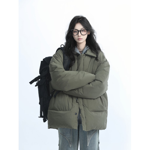 【坐吃山空】國潮牌復古多口袋工裝棉服女設計感小衆冬季加厚外套