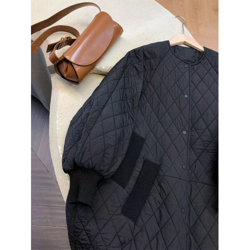 2025年新款寬松菱格夾棉秋冬天外套女春秋中長款百搭休閒風衣棉衣 2025年新款寬松菱格夾棉秋冬天外套女春秋中長款百搭休閒風衣棉衣