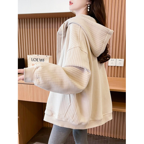 連帽衛衣外套女2025新款春秋季寬松大碼胖mm休閒百搭純色開衫上衣 連帽衛衣外套女2025新款春秋季寬松大碼胖mm休閒百搭純色開衫上衣