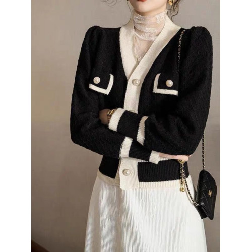 法式小香風外套女針織開衫毛衣2023初秋小款氣質短款減齡上衣外搭 法式小香風外套女針織開衫毛衣2023初秋小款氣質短款減齡上衣外搭