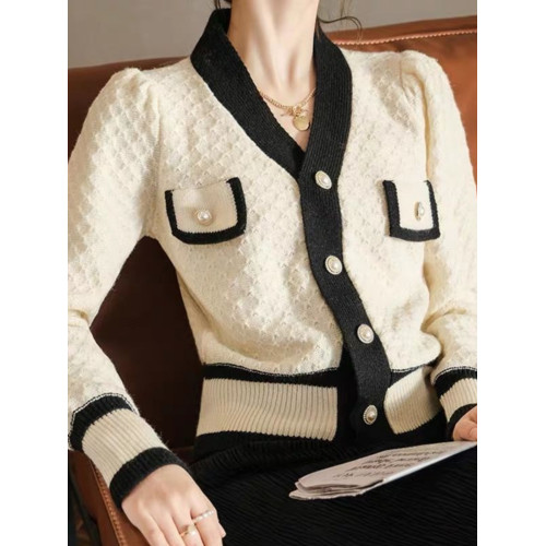 法式小香風外套女針織開衫毛衣2023初秋小款氣質短款減齡上衣外搭 法式小香風外套女針織開衫毛衣2023初秋小款氣質短款減齡上衣外搭