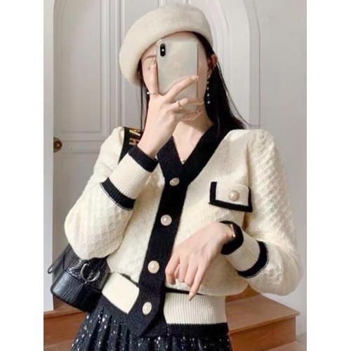 法式小香風外套女針織開衫毛衣2023初秋小款氣質短款減齡上衣外搭 法式小香風外套女針織開衫毛衣2023初秋小款氣質短款減齡上衣外搭