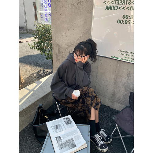 水墨紥染半身裙女秋冬2025新款高腰顯瘦遮胯A字復古褶皺開叉半裙 水墨紥染半身裙女秋冬2025新款高腰顯瘦遮胯A字復古褶皺開叉半裙