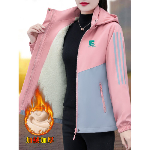 女士沖鋒衣外套媽媽款2025新款爆款春季加絨加厚中年小個子棉服 女士沖鋒衣外套媽媽款2025新款爆款春季加絨加厚中年小個子棉服