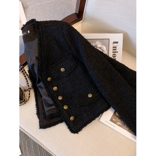 黑色小香風外套女春秋款新款2025年法式氣質名媛早春短款修身上衣 黑色小香風外套女春秋款新款2025年法式氣質名媛早春短款修身上衣