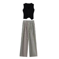 黑色小香風針織馬甲女夏季2025新款洋氣時髦薄款馬夾無袖背心上衣