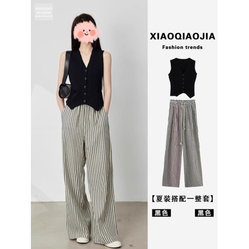 黑色小香風針織馬甲女夏季2025新款洋氣時髦薄款馬夾無袖背心上衣 黑色小香風針織馬甲女夏季2025新款洋氣時髦薄款馬夾無袖背心上衣