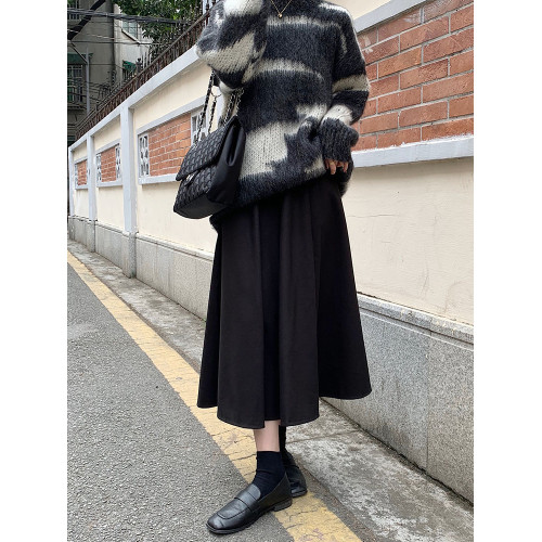 秋冬毛呢咖色半身裙女大碼胖mm微胖棕色美拉德穿搭顯瘦高腰a字裙 秋冬毛呢咖色半身裙女大碼胖mm微胖棕色美拉德穿搭顯瘦高腰a字裙