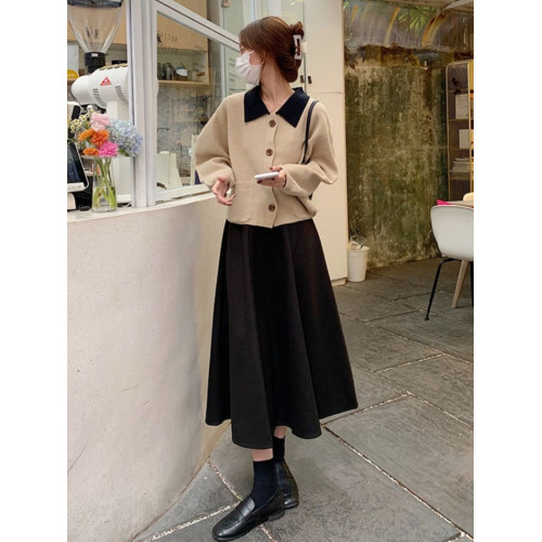 秋冬毛呢咖色半身裙女大碼胖mm微胖棕色美拉德穿搭顯瘦高腰a字裙 秋冬毛呢咖色半身裙女大碼胖mm微胖棕色美拉德穿搭顯瘦高腰a字裙