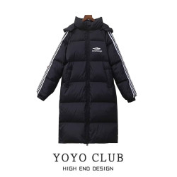 品牌折釦大碼冬季連帽長款羽絨棉襖女過膝加厚棉衣棉服外套麵包服