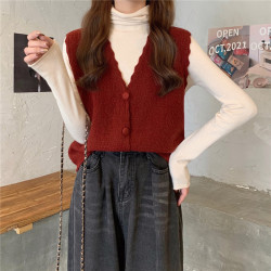 馬甲背心女春秋季2025新款寬松百搭女士毛衣針織坎肩針織開衫上衣