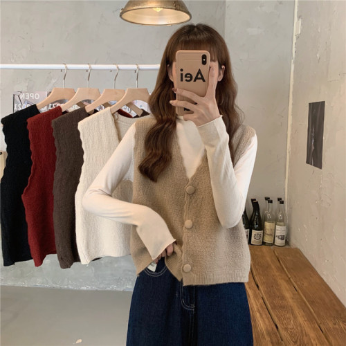 馬甲背心女春秋季2025新款寬松百搭女士毛衣針織坎肩針織開衫上衣 馬甲背心女春秋季2025新款寬松百搭女士毛衣針織坎肩針織開衫上衣