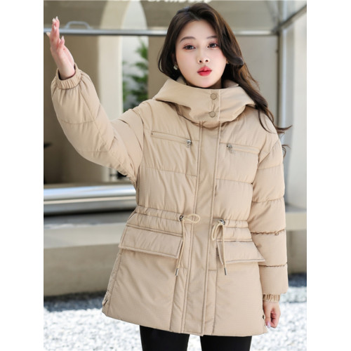 高級棉衣女中長款2025冬季新款寬松加厚抽繩收腰休閒連帽保暖外套 高級棉衣女中長款2025冬季新款寬松加厚抽繩收腰休閒連帽保暖外套