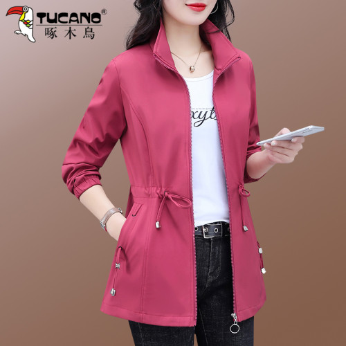 啄木鳥風衣女2025春秋新款女士韓版寬松小個子收腰顯瘦中長款外套 啄木鳥風衣女2025春秋新款女士韓版寬松小個子收腰顯瘦中長款外套