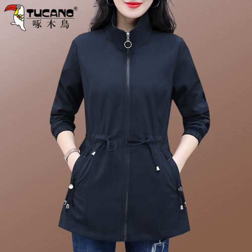 啄木鳥風衣女2025春秋新款女士韓版寬松小個子收腰顯瘦中長款外套 啄木鳥風衣女2025春秋新款女士韓版寬松小個子收腰顯瘦中長款外套