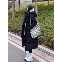 羽絨棉服女長款過膝2025年冬季新款韓系休閒棉衣保暖學生連帽外套
