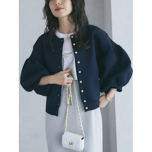 日系甜美燈籠泡泡袖針織開衫毛衣外套可前後兩穿厚短外套 日系甜美燈籠泡泡袖針織開衫毛衣外套可前後兩穿厚短外套