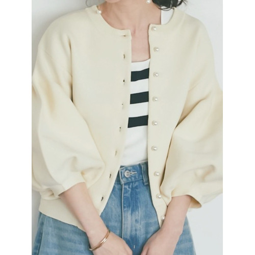 日系甜美燈籠泡泡袖針織開衫毛衣外套可前後兩穿厚短外套 日系甜美燈籠泡泡袖針織開衫毛衣外套可前後兩穿厚短外套