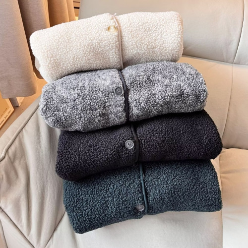 女裝仿羊羔絨搖粒絨休閒開衫/長袖外套25秋冬新款R470139/479616