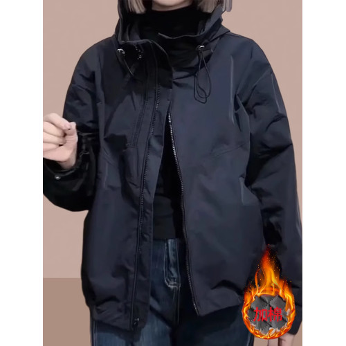 2025秋冬季新款女士短外套加絨加厚爆款沖鋒衣小個子大碼女裝棉服 2025秋冬季新款女士短外套加絨加厚爆款沖鋒衣小個子大碼女裝棉服