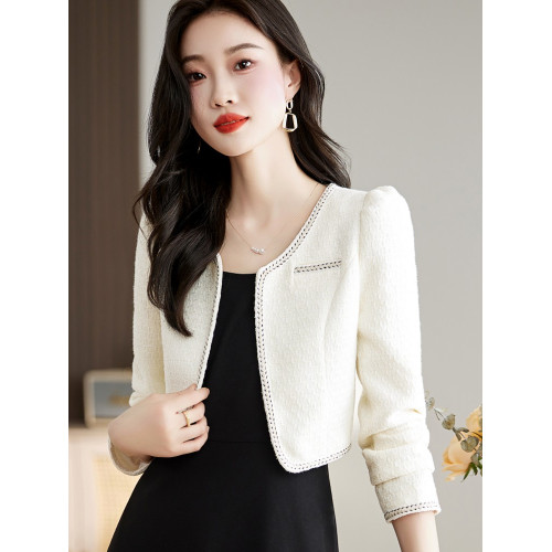 小香風外套女2025春秋新款高級感氣質韓系精緻開衫小個子短款上衣 小香風外套女2025春秋新款高級感氣質韓系精緻開衫小個子短款上衣