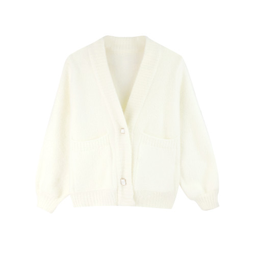 仙女溫柔系針織外套女2025春秋新款寬松韓系白色軟糯開衫上衣潮 仙女溫柔系針織外套女2025春秋新款寬松韓系白色軟糯開衫上衣潮