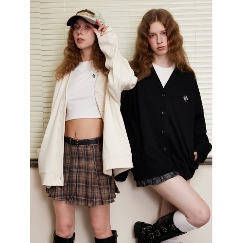 Beikastudio黑色衛衣外套女25春美式寬松重磅400g華夫格加厚開衫 Beikastudio黑色衛衣外套女25春美式寬松重磅400g華夫格加厚開衫