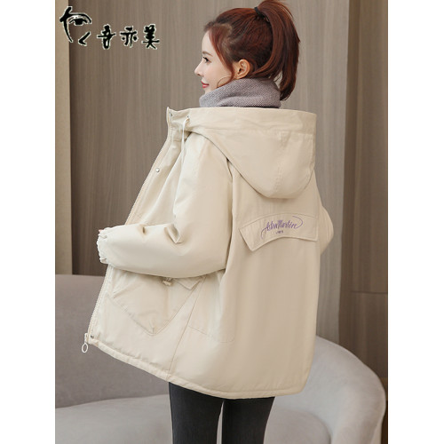 秋冬加絨加厚外套女韓版寬松中長款棉衣棉服學生百搭羊羔絨派克服