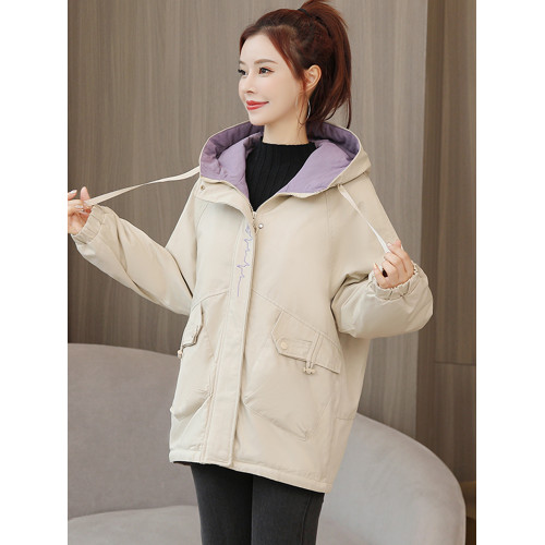 秋冬加絨加厚外套女韓版寬松中長款棉衣棉服學生百搭羊羔絨派克服